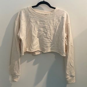 ALO Cream colored cropped sweatshirt size Small